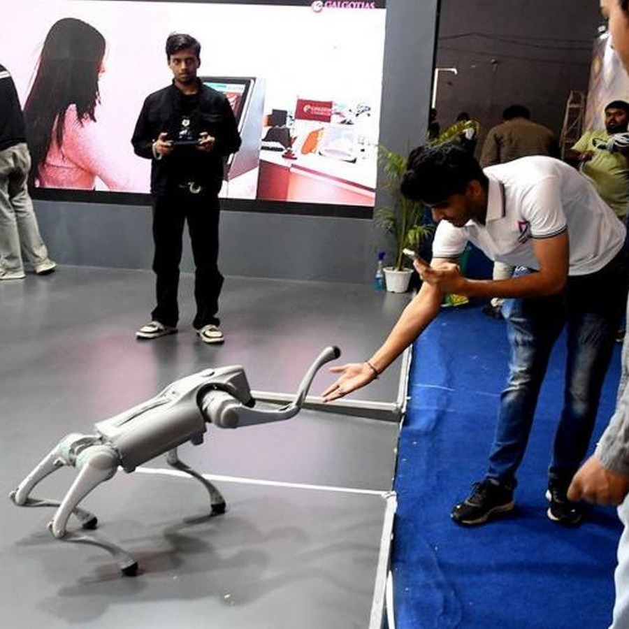 robot voor bruiloft ringen brengen